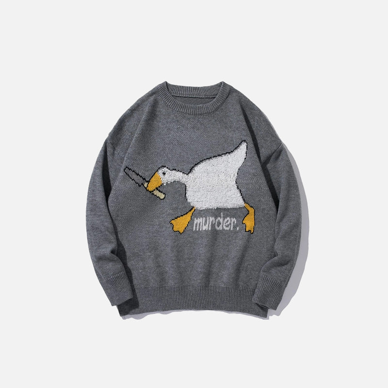Murder Goose Print Sweater