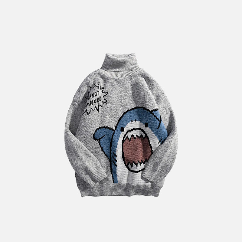 Oversized Scary Shark Knitted Sweater