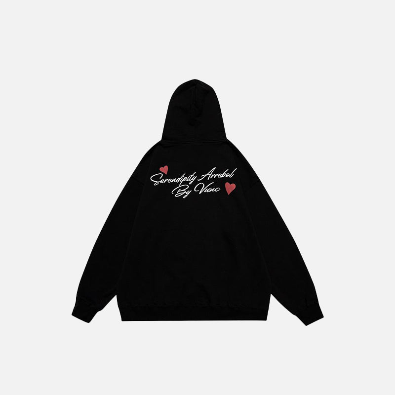 Loved Heart Embroidery Hoodie