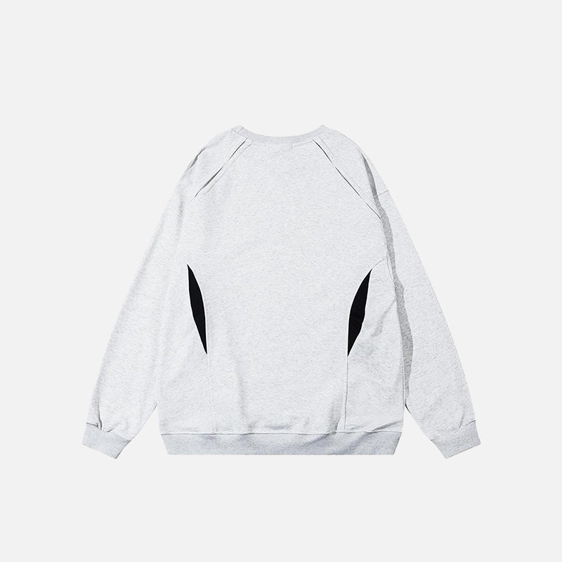 Oversized Color Block Patchwork Sweatshirt