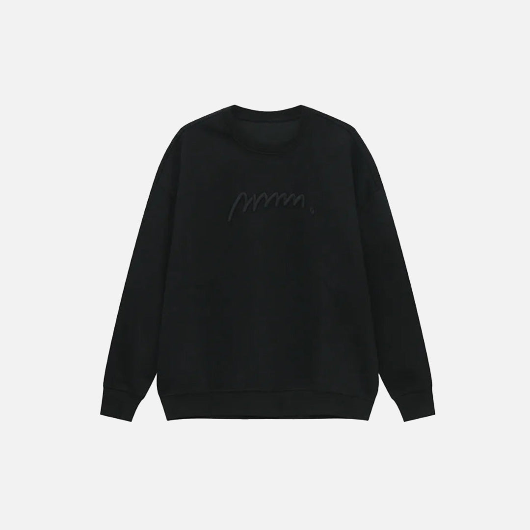 Front view of the black Modern Classic Sweatshirt in a gray background