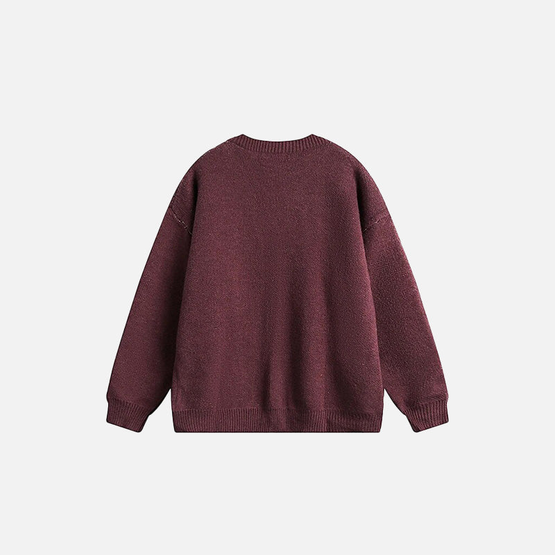 Stitched Ropes Embroidery Sweater