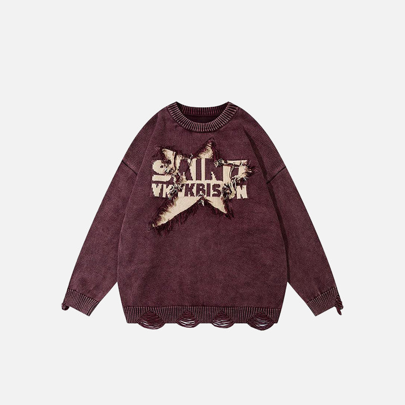 Start Embroidery Oversized Sweatshirt