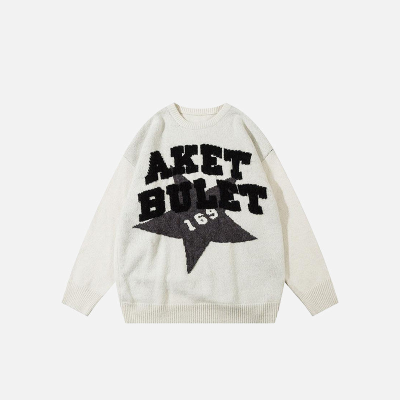 Star Knitted Graphic Sweater
