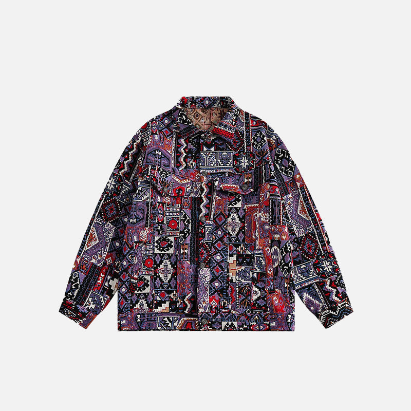Vintage Ethnic Pattern Graphic Painting Jacket