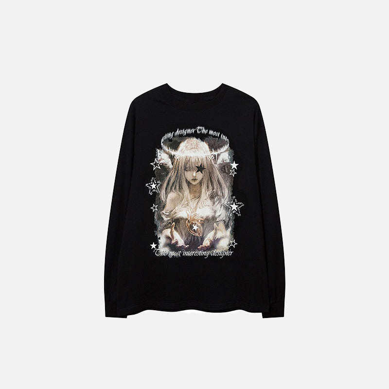 Angel Girl Graphic Print Sweatshirt