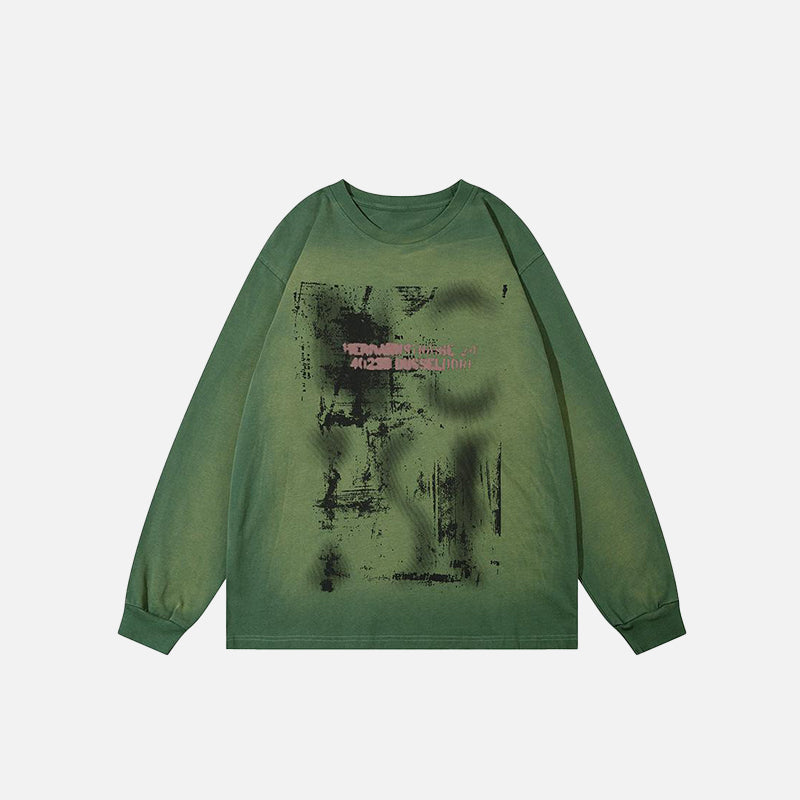 Vintage Graphic Print Washed Sweatshirt