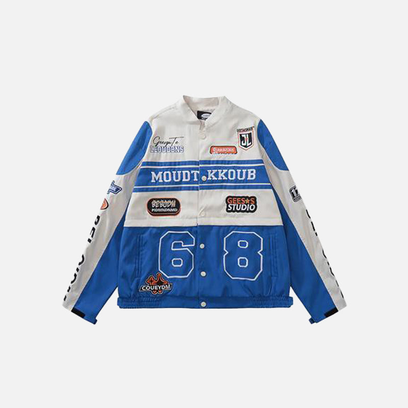 Detachable Motorcycle Crop Varsity Jacket