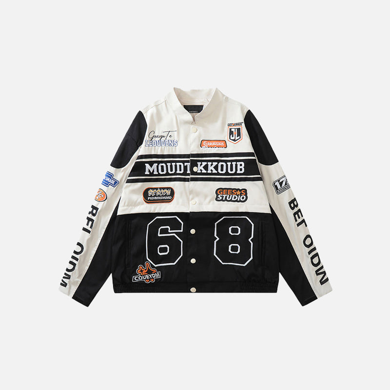 Detachable Motorcycle Crop Varsity Jacket