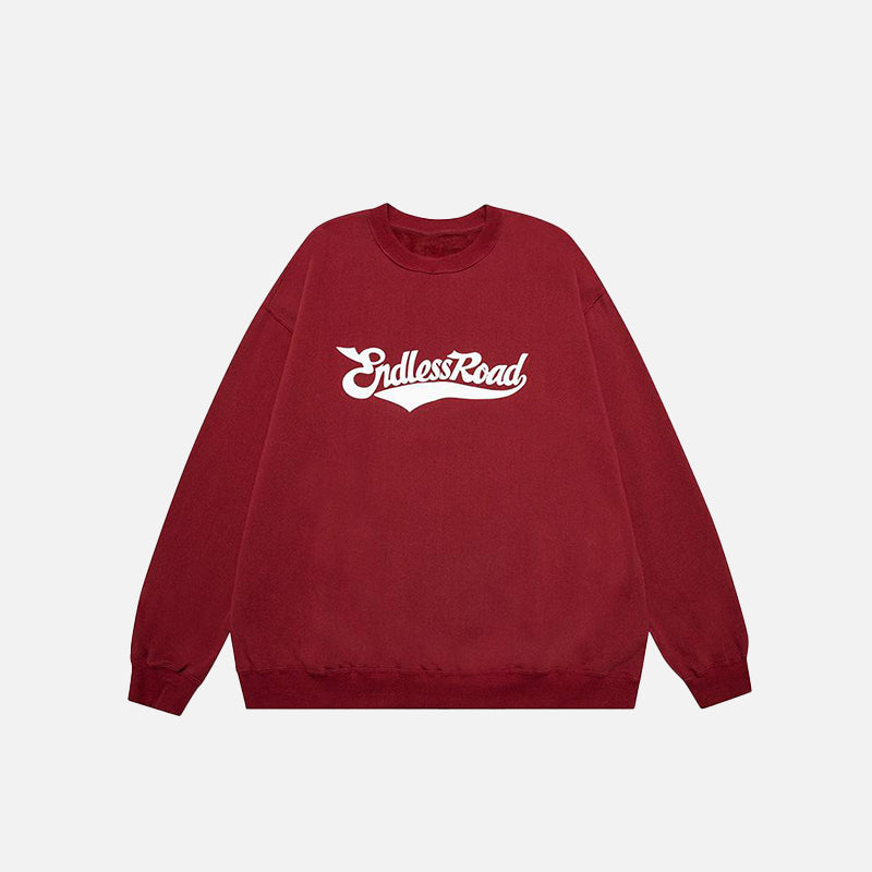 "Endless Road" Letter Print Sweatshirt