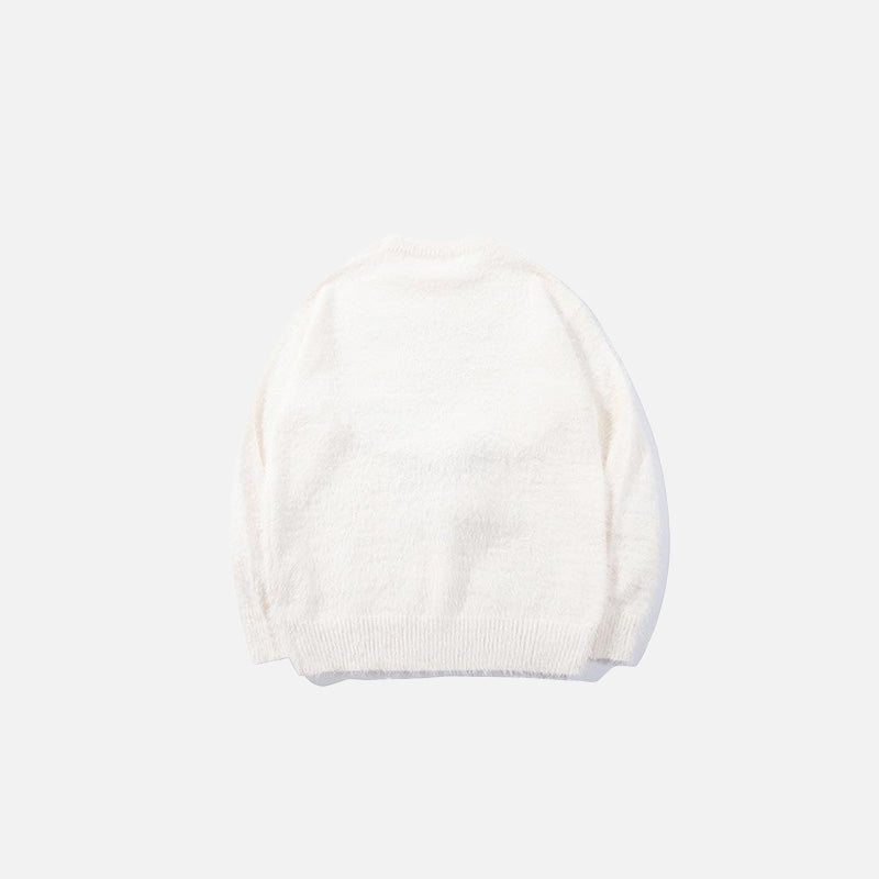 Y2K Bear Embroidered Sweater