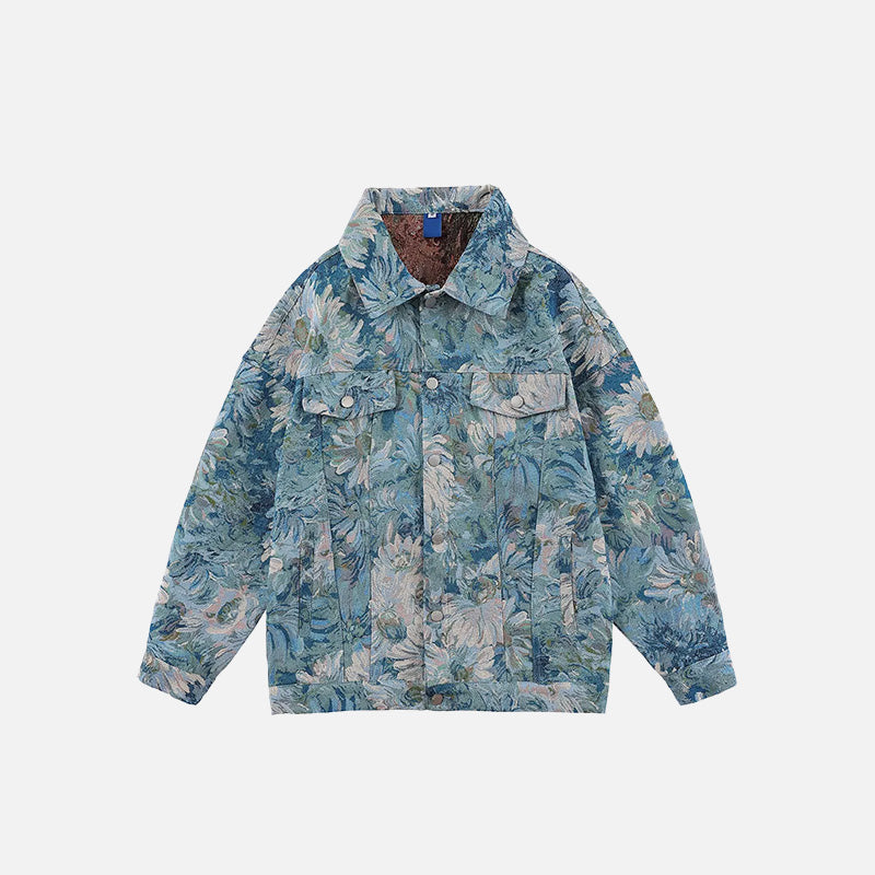 Floral Jacquard Denim Jackets