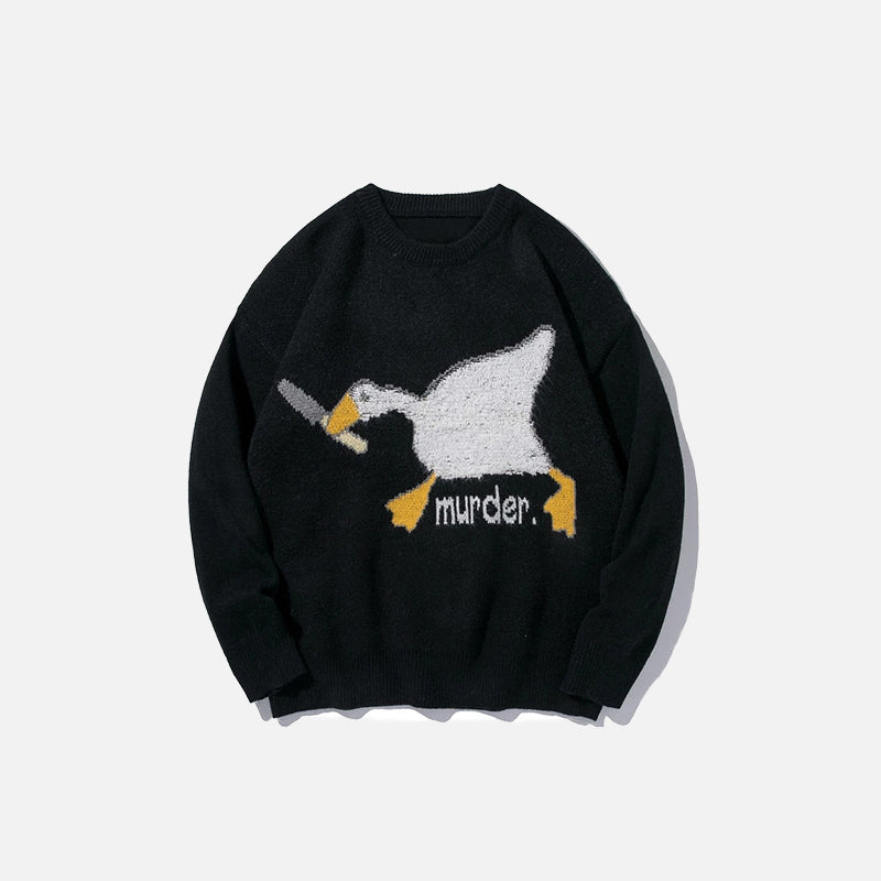 Murder Goose Print Sweater