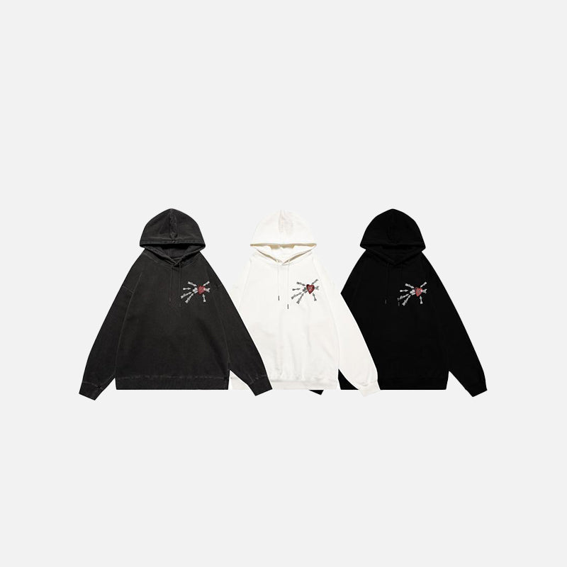Loved Heart Embroidery Hoodie