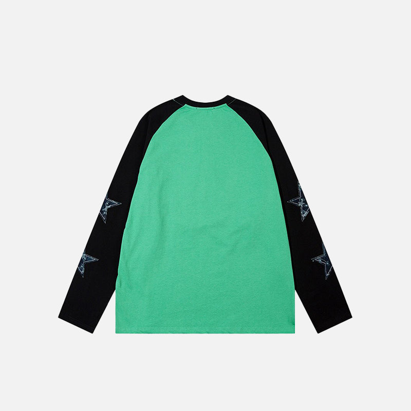 Denim Star Patchwork Sweatshirt