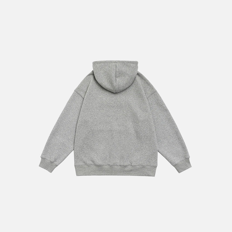 Solid Color Embroidered Hoodie