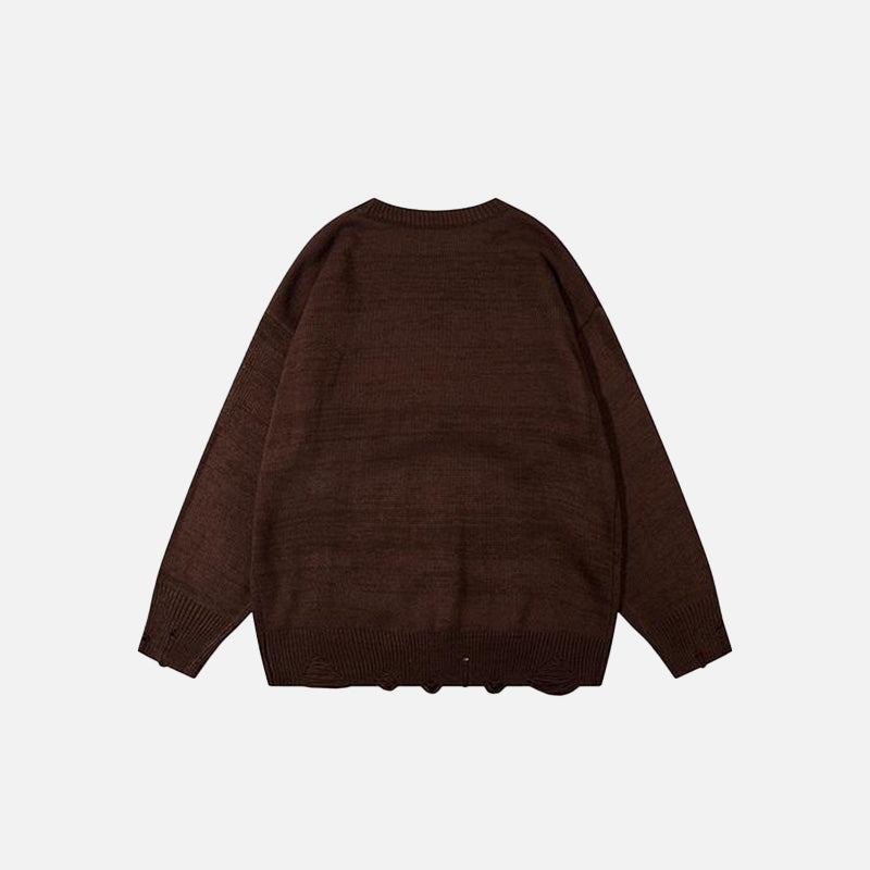 Letter Ripped Loose Sweater