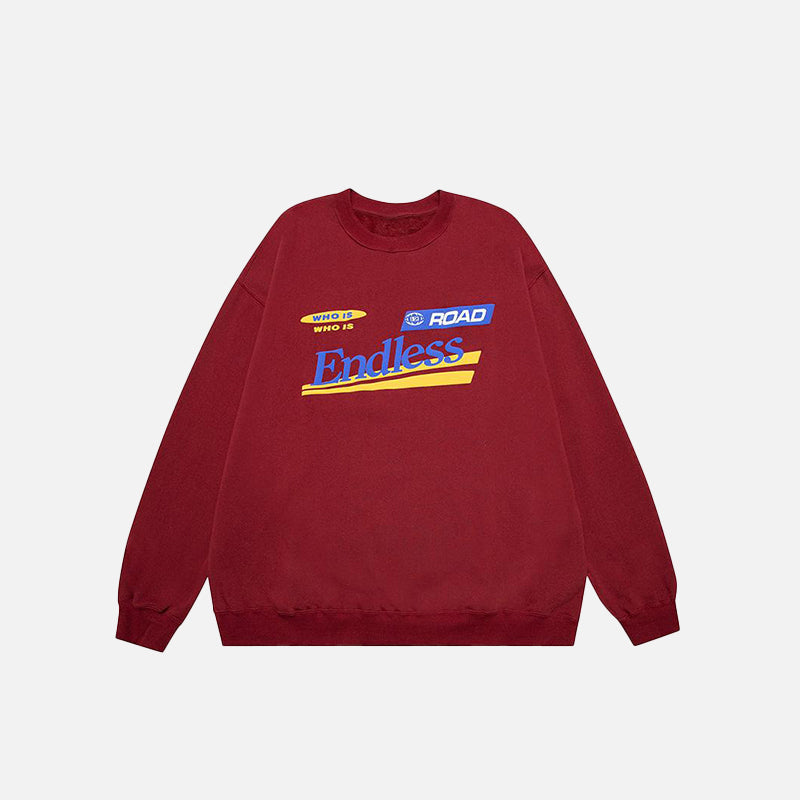 Oversized Letter Print Sweatshirt