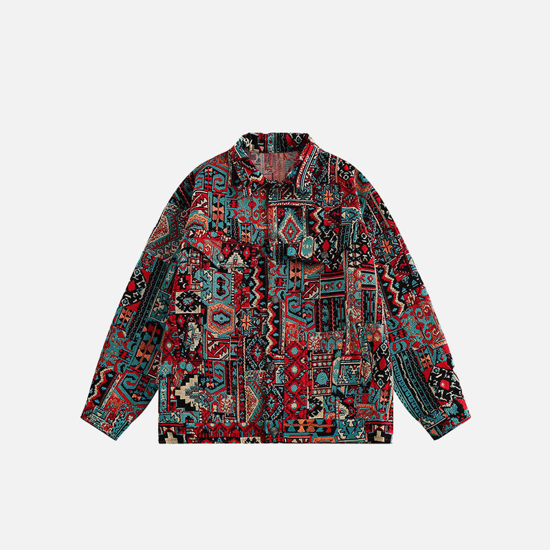 Vintage Ethnic Pattern Graphic Painting Jacket