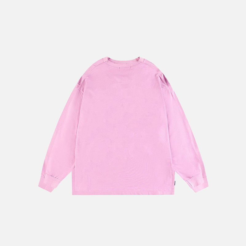 Pink Letter Skull Print Sweatshirt