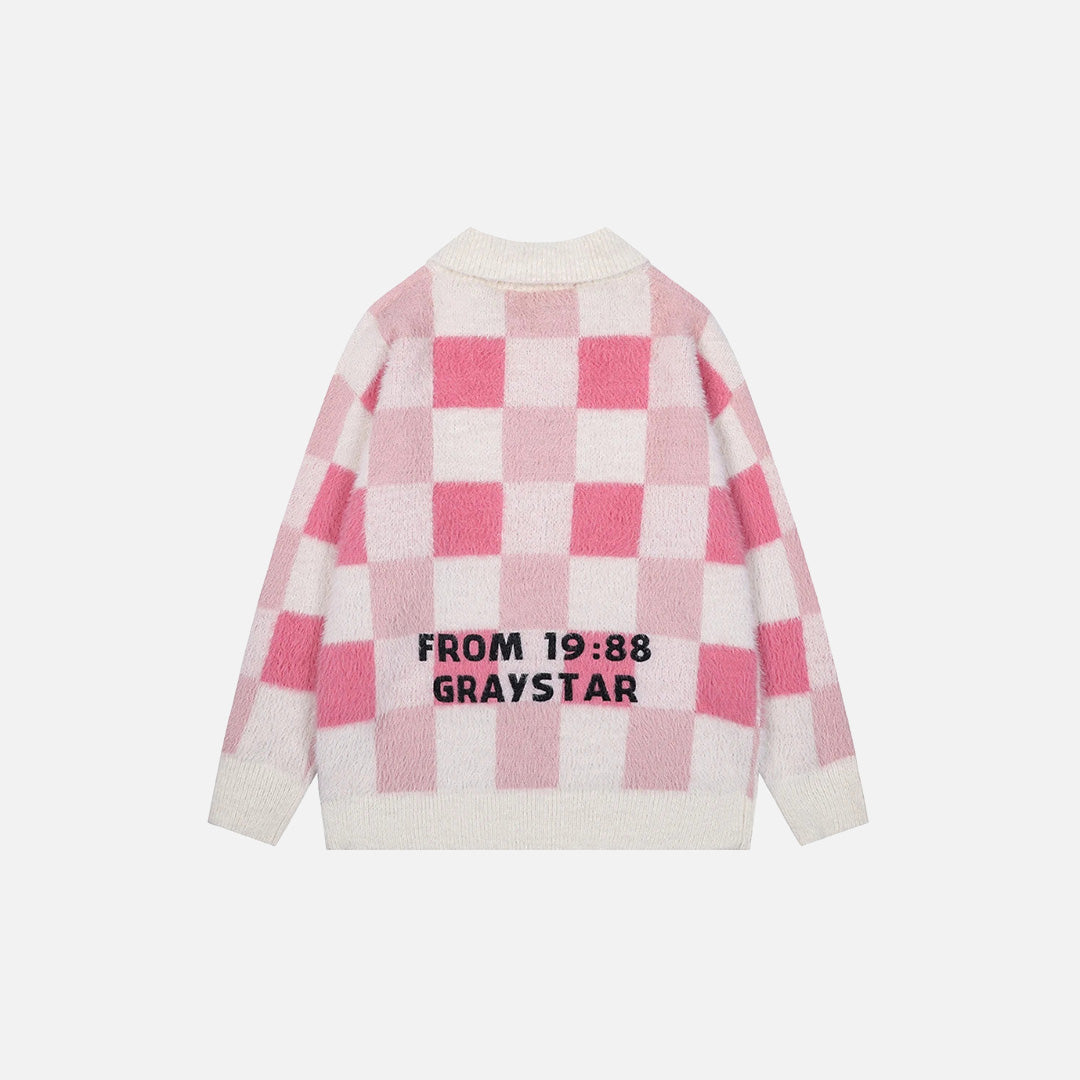 Y2K Graystar Grid Sweater