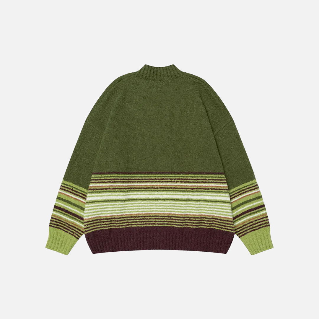 Y2K Vintage Striped Patchwork Sweater