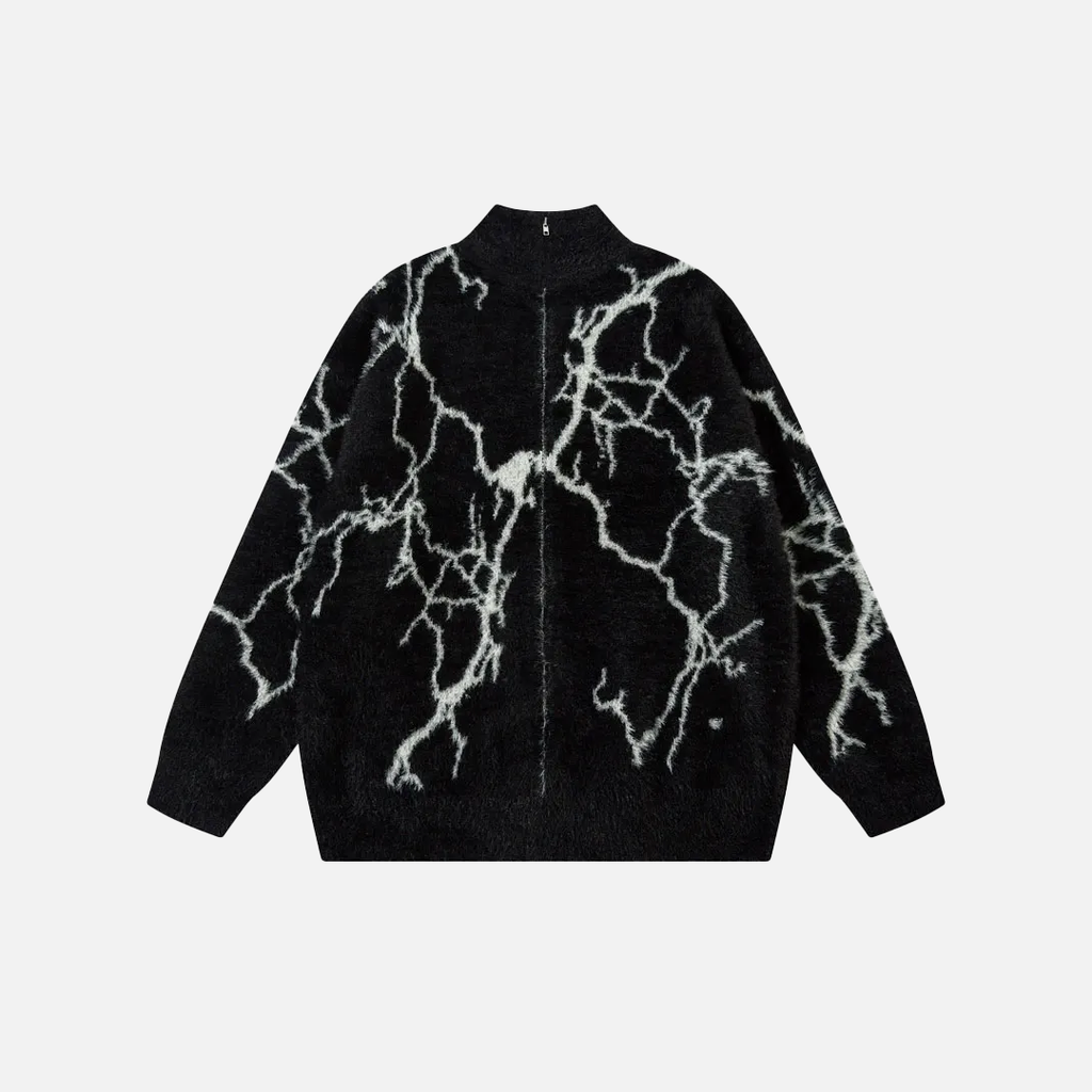 Cozy Lightning Mohair Knitted Sweater