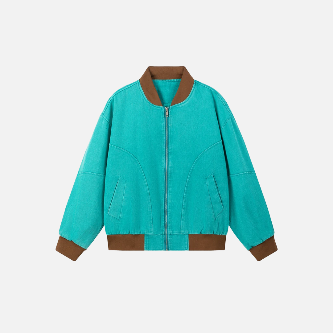 Luxury Oversized Green Bomber Jacket