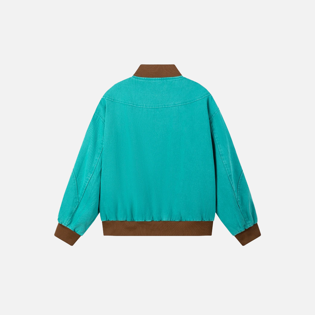 Luxury Oversized Green Bomber Jacket