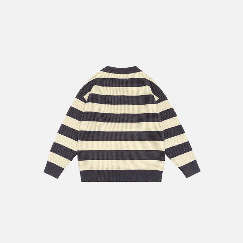 Classic Striped Polo Sweater