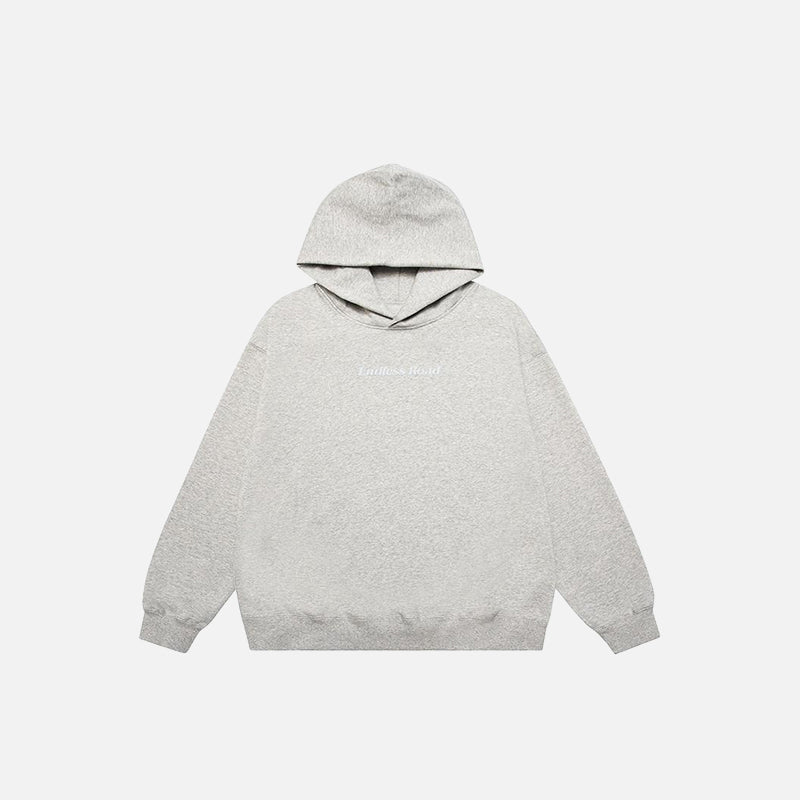 Solid Color Endless Road Hoodie