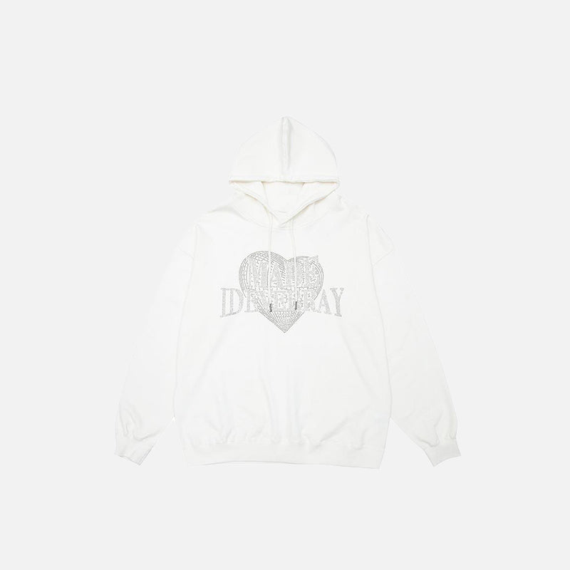 Heart Shaped Letter Printed Hoodie