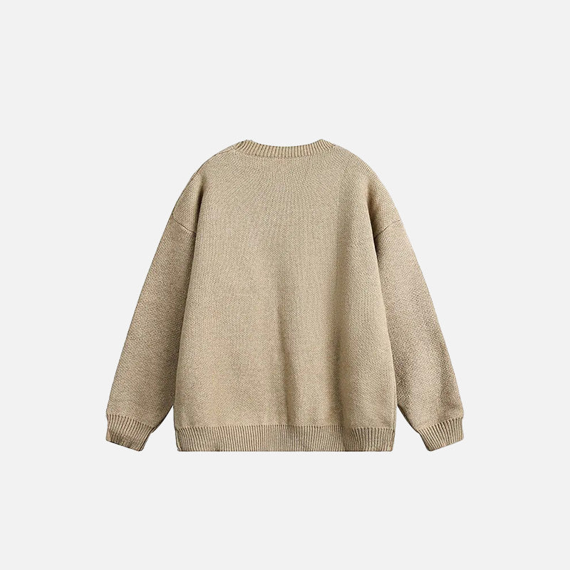 Stitched Ropes Embroidery Sweater