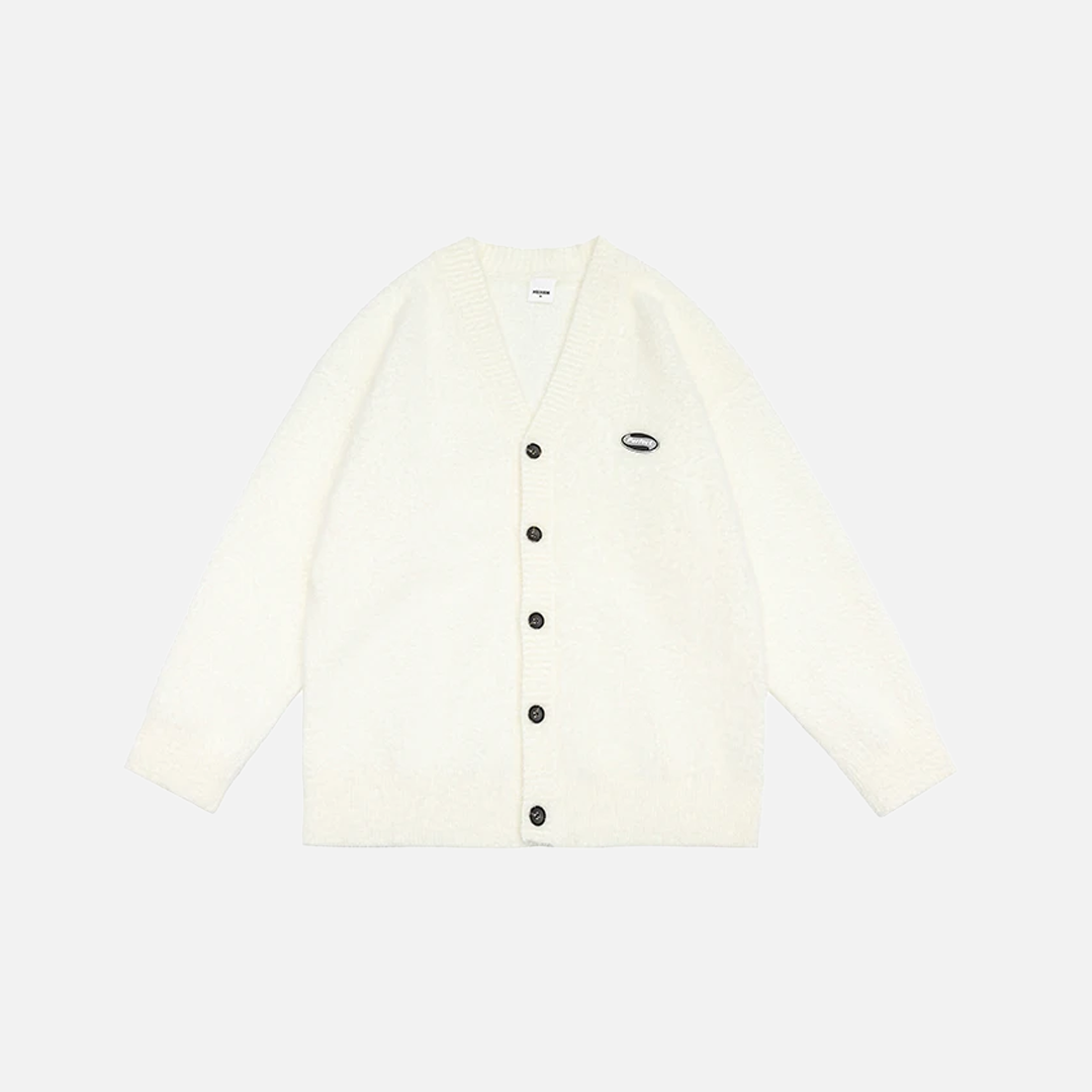 Solid Furry Zip-Up Cardigan Sweater