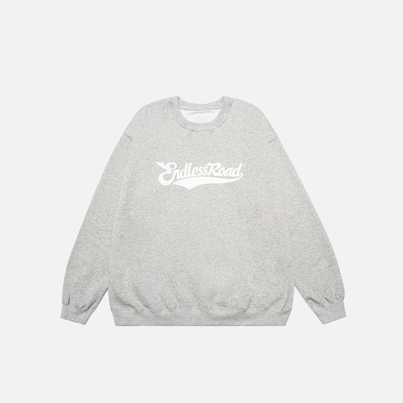 "Endless Road" Letter Print Sweatshirt