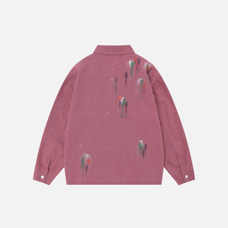 Splash Ink Embroidered Butterfly Jean Jacket