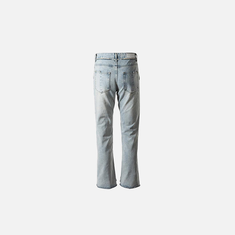 Blue Light-Wash Flared Jeans