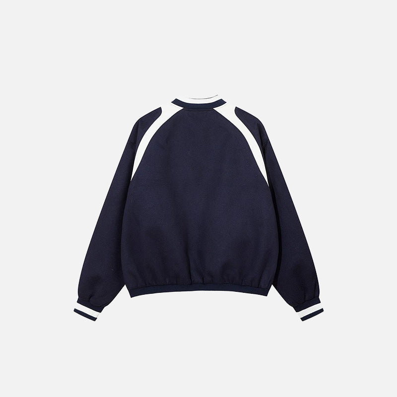 Splicing Color Retro Varsity Jacket