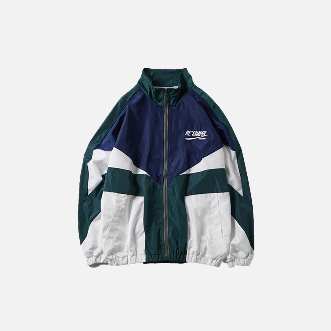 Patchwork Color Block Windbreaker Jacket