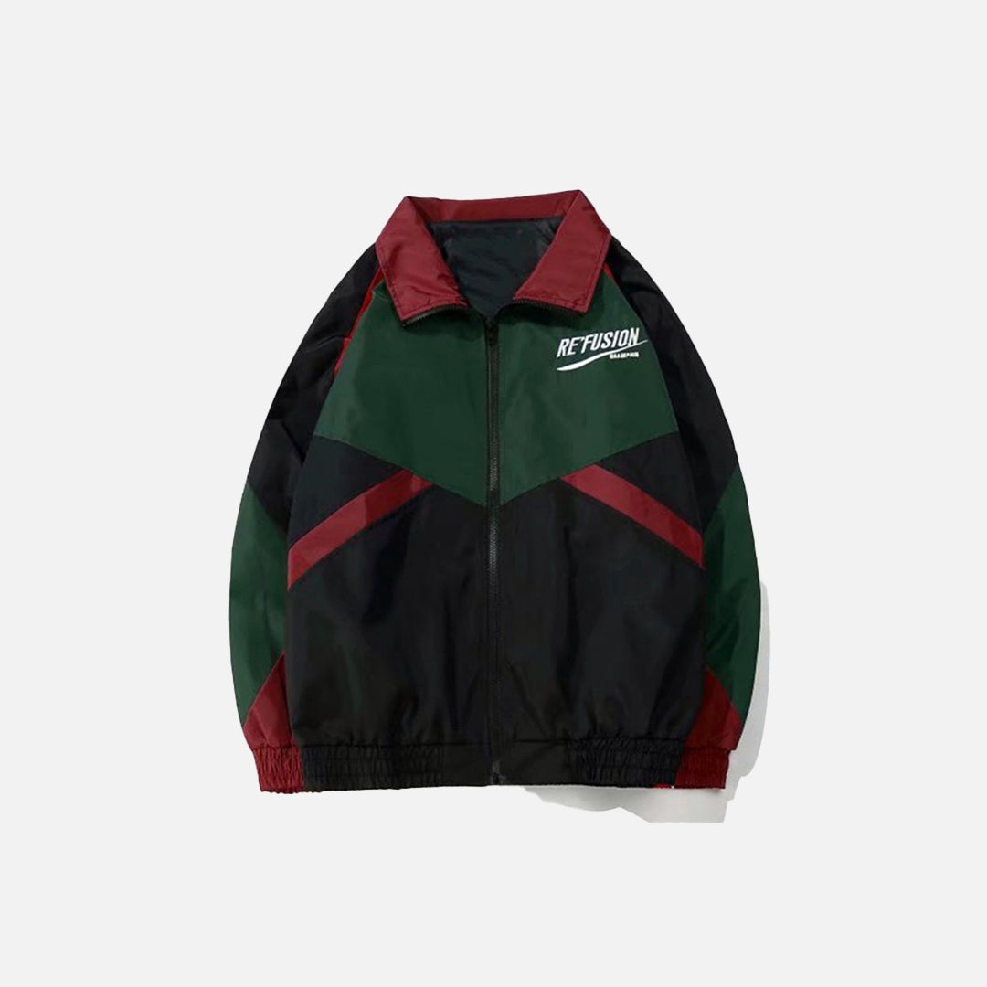 Patchwork Color Block Windbreaker Jacket