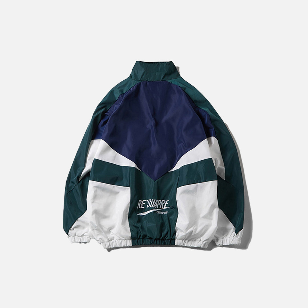 Patchwork Color Block Windbreaker Jacket