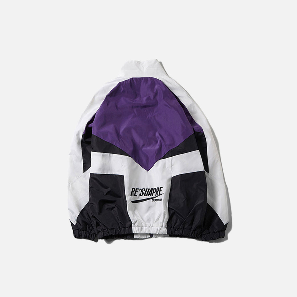 Patchwork Color Block Windbreaker Jacket