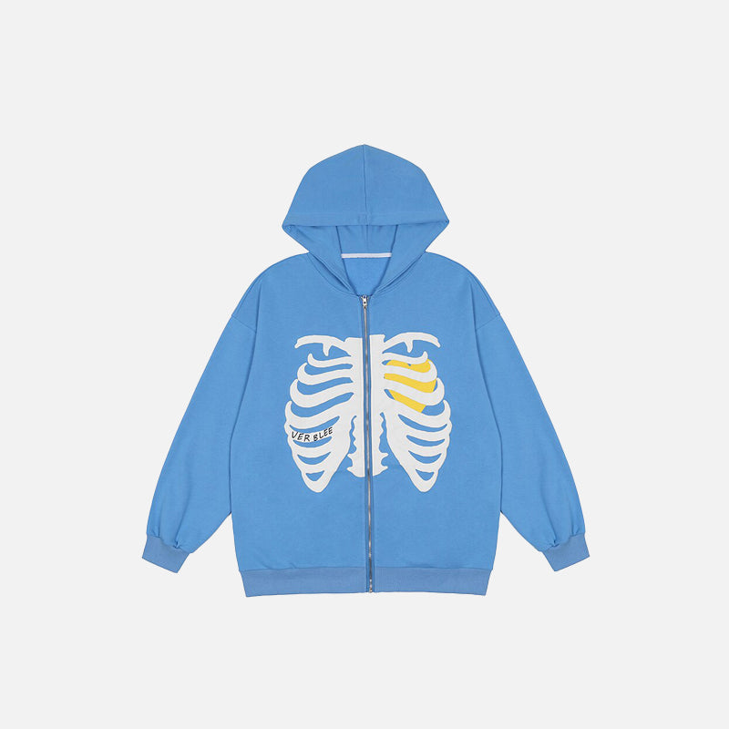 Thoracic Skeleton Zip-up Hoodie