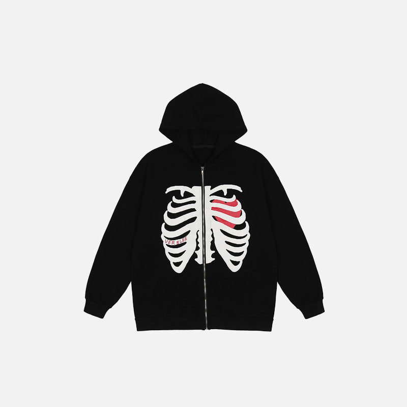 Thoracic Skeleton Zip-up Hoodie