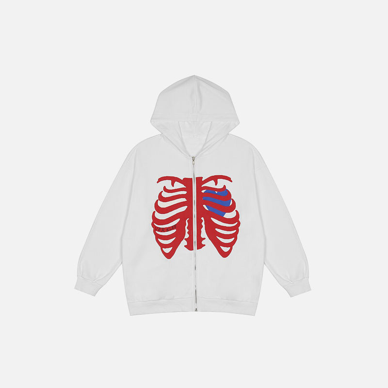 Thoracic Skeleton Zip-up Hoodie