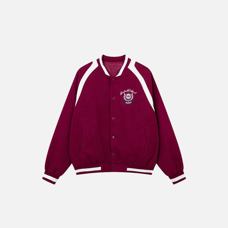 Splicing Color Retro Varsity Jacket