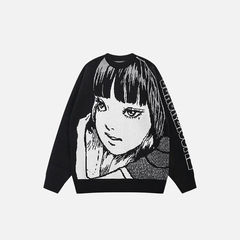 Retro Anime Knitted Sweater