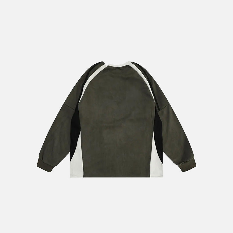 Retro Embroidery Patchwork Sweatshirt