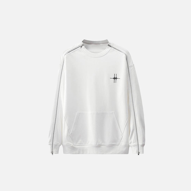 Sleeves Zipper Star Sweatshirt