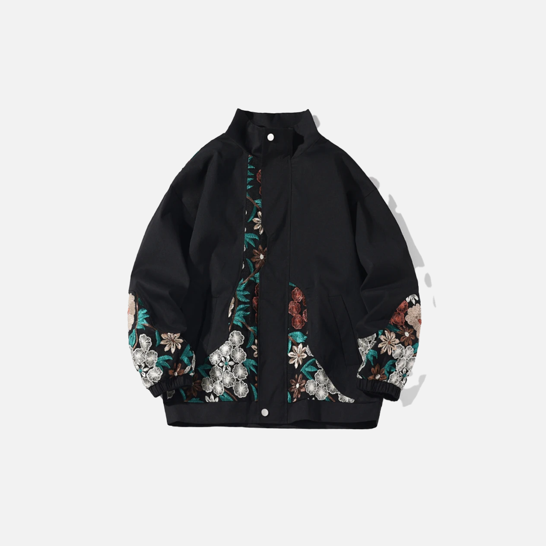 Spring Flower Embroidery Oversize Streetwear Jacket